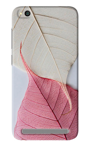 White Pink Leaf Xiaomi Redmi 5A Back Skin Wrap