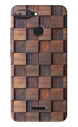 Wooden Cube Design Xiaomi Redmi 6 Back Skin Wrap
