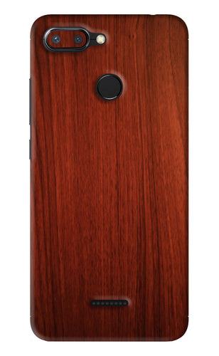 Wooden Plain Pattern Xiaomi Redmi 6 Back Skin Wrap