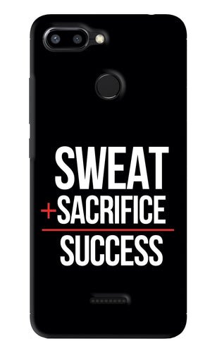 Sweat Sacrifice Success Xiaomi Redmi 6 Back Skin Wrap