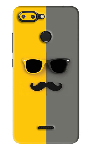 Sunglasses with Mustache Xiaomi Redmi 6 Back Skin Wrap