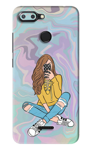 Selfie Girl Xiaomi Redmi 6 Back Skin Wrap