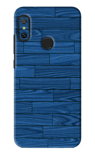 Blue Wooden Texture Xiaomi Redmi 6 Pro Back Skin Wrap