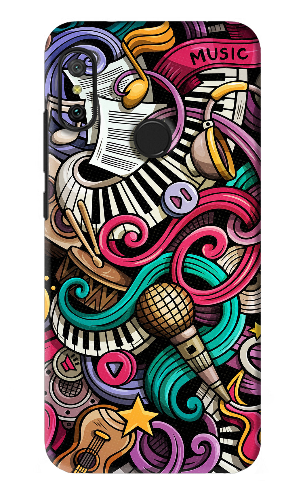 Music Abstract Xiaomi Redmi 6 Pro Back Skin Wrap