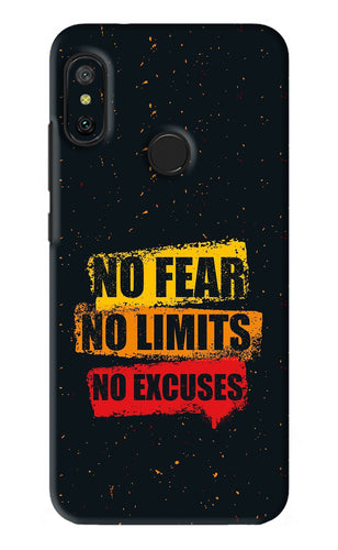 No Fear No Limits No Excuses Xiaomi Redmi 6 Pro Back Skin Wrap
