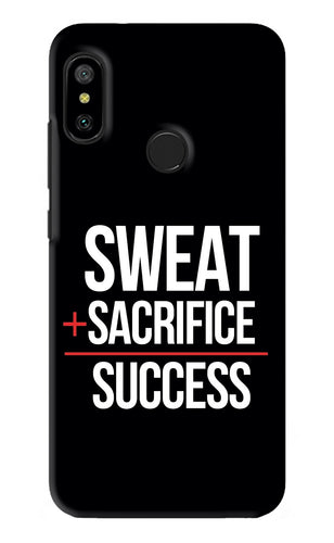 Sweat Sacrifice Success Xiaomi Redmi 6 Pro Back Skin Wrap
