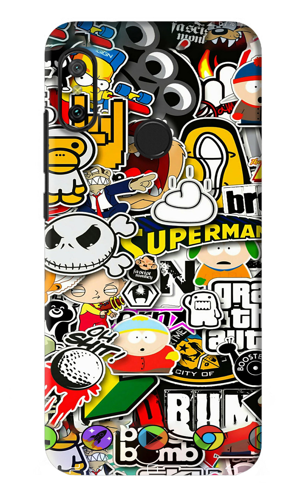 Sticker Bomb Xiaomi Redmi 6 Pro Back Skin Wrap