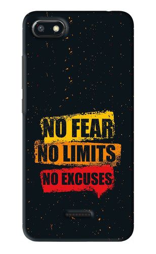 No Fear No Limits No Excuses Xiaomi Redmi 6A Back Skin Wrap