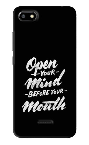 Open Your Mind Before Your Mouth Xiaomi Redmi 6A Back Skin Wrap