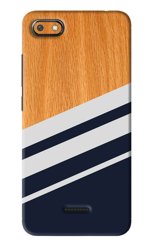 Black And White Wooden Xiaomi Redmi 6A Back Skin Wrap
