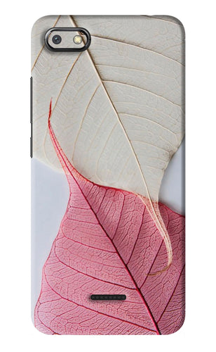 White Pink Leaf Xiaomi Redmi 6A Back Skin Wrap