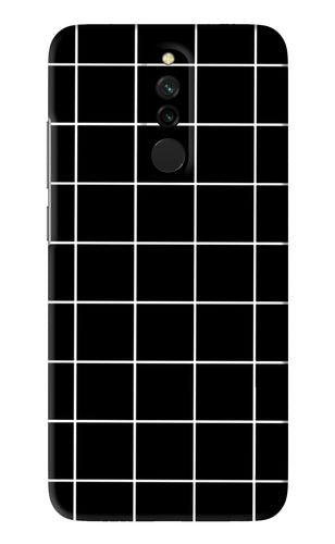 White Grid Xiaomi Redmi 8 Back Skin Wrap