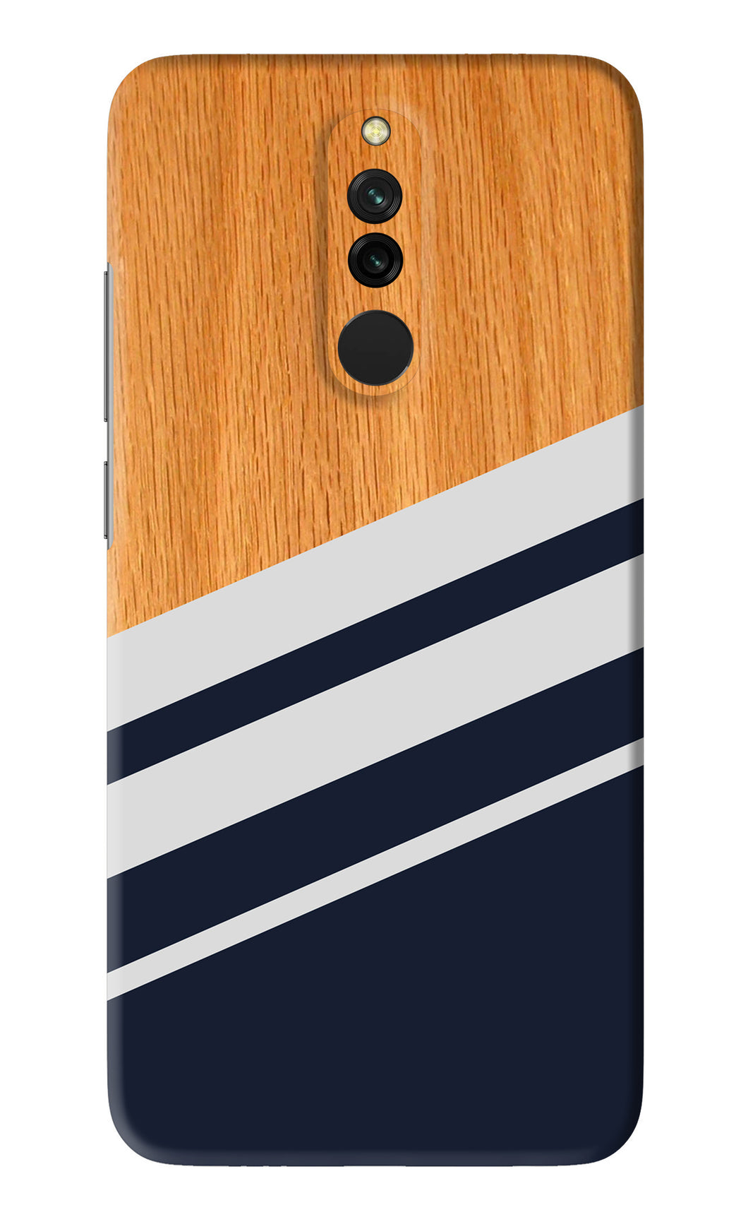 Black And White Wooden Xiaomi Redmi 8 Back Skin Wrap