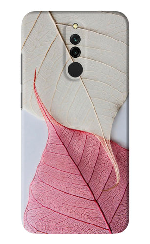White Pink Leaf Xiaomi Redmi 8 Back Skin Wrap