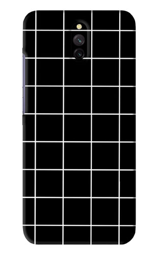 White Grid Xiaomi Redmi 8A Dual Back Skin Wrap