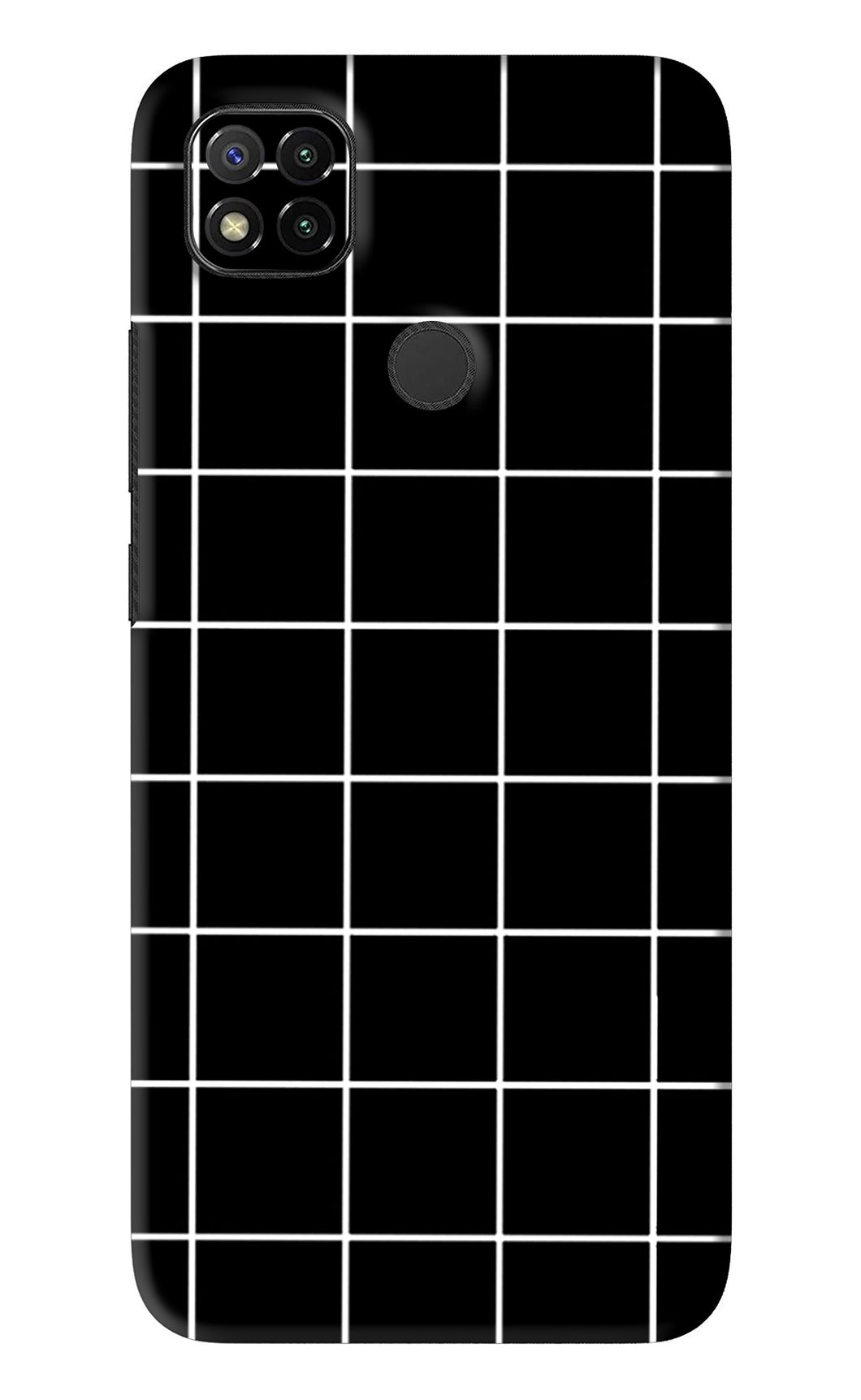 White Grid Xiaomi Redmi 9 Back Skin Wrap