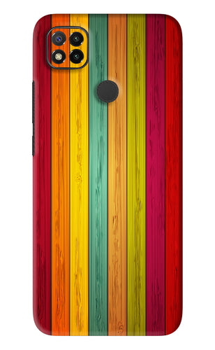 Multicolor Wooden Xiaomi Redmi 9 Back Skin Wrap