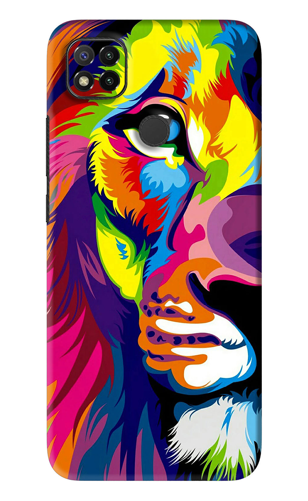 Lion Half Face Xiaomi Redmi 9 Back Skin Wrap