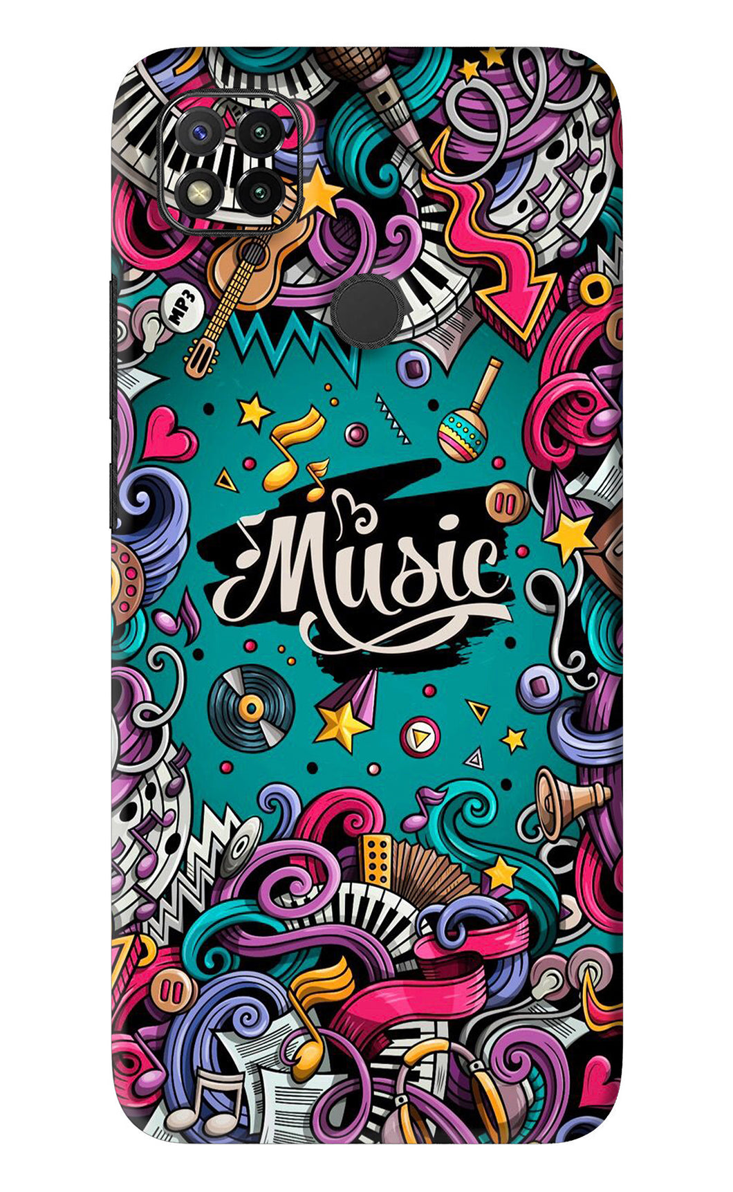 Music Graffiti Xiaomi Redmi 9 Back Skin Wrap