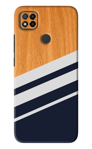 Black And White Wooden Xiaomi Redmi 9 Back Skin Wrap