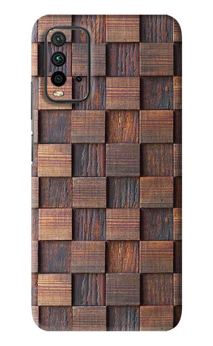 Wooden Cube Design Xiaomi Redmi 9 Power Back Skin Wrap