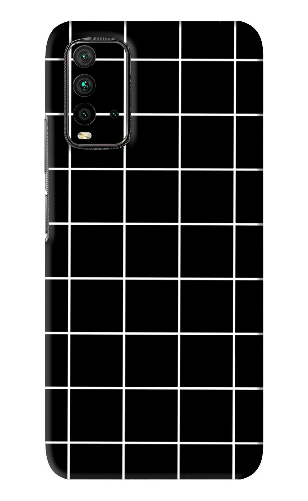 White Grid Xiaomi Redmi 9 Power Back Skin Wrap
