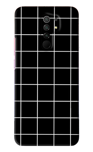White Grid Xiaomi Redmi 9 Prime Back Skin Wrap