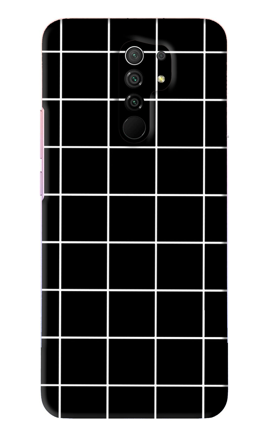 White Grid Xiaomi Redmi 9 Prime Back Skin Wrap