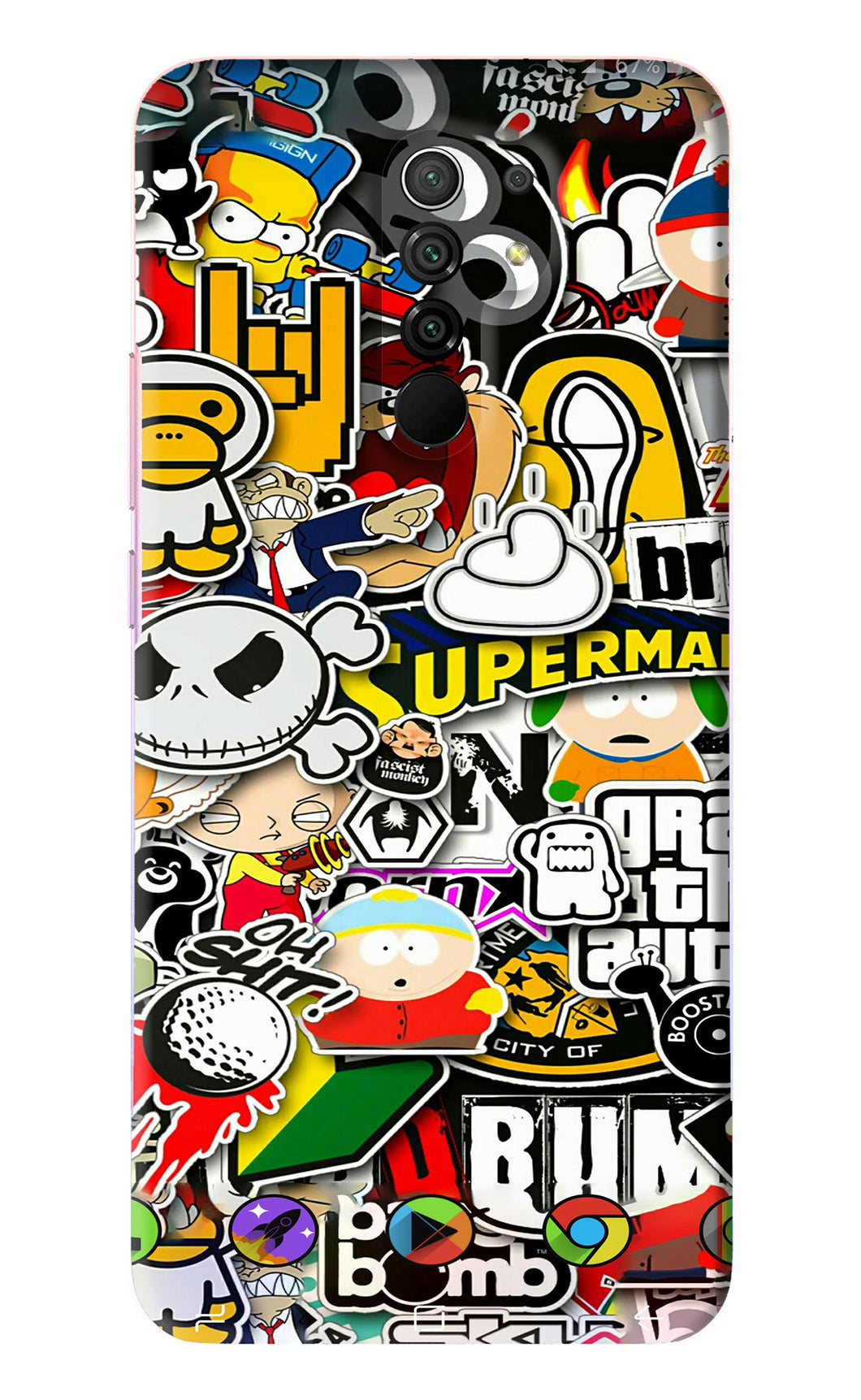 Sticker Bomb Xiaomi Redmi 9 Prime Back Skin Wrap