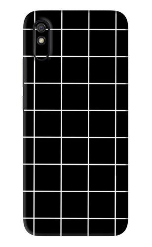 White Grid Xiaomi Redmi 9A - No Sides Back Skin Wrap
