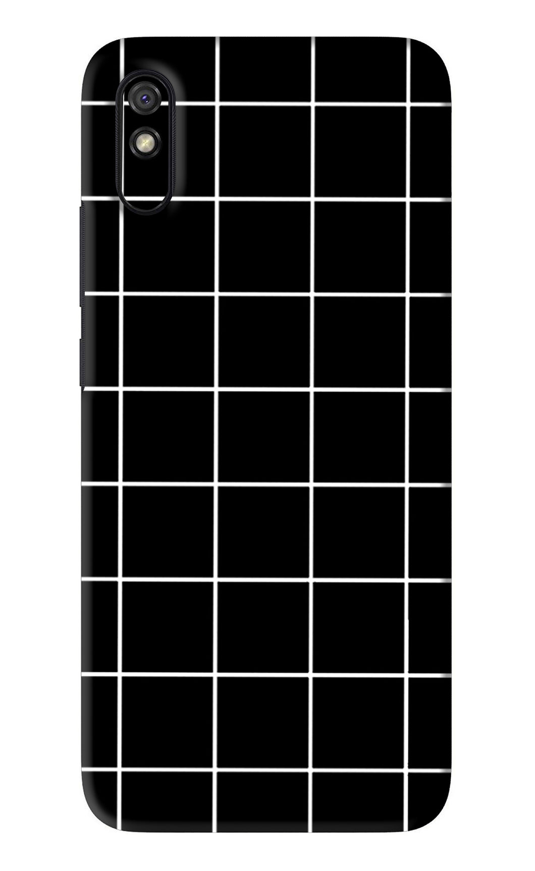 White Grid Xiaomi Redmi 9A - No Sides Back Skin Wrap