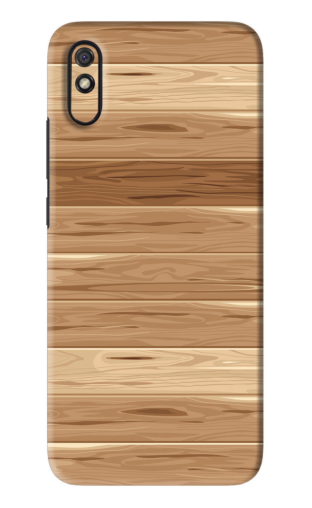 Wooden Vector Xiaomi Redmi 9A - No Sides Back Skin Wrap