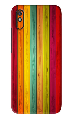 Multicolor Wooden Xiaomi Redmi 9A - No Sides Back Skin Wrap