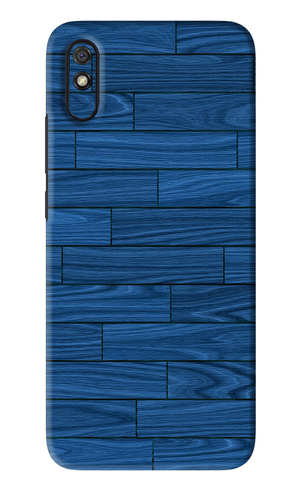 Blue Wooden Texture Xiaomi Redmi 9A - No Sides Back Skin Wrap