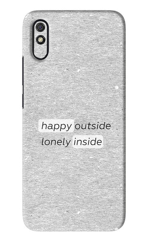 Happy Outside Lonely Inside Xiaomi Redmi 9A - No Sides Back Skin Wrap