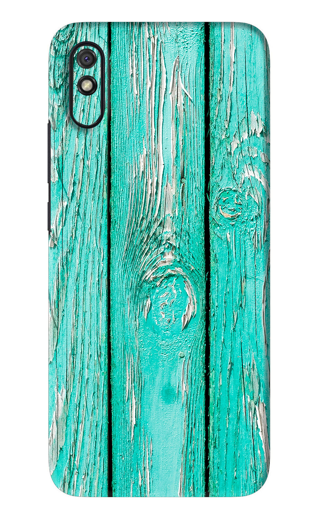 Blue Wood Xiaomi Redmi 9A - No Sides Back Skin Wrap