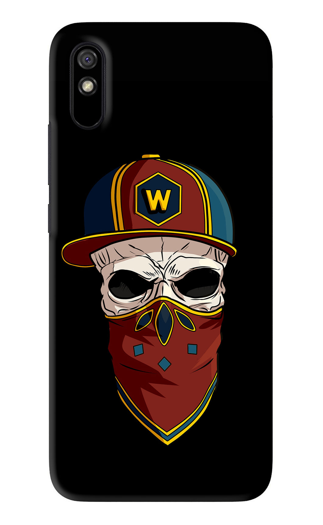 Skull Xiaomi Redmi 9A - No Sides Back Skin Wrap
