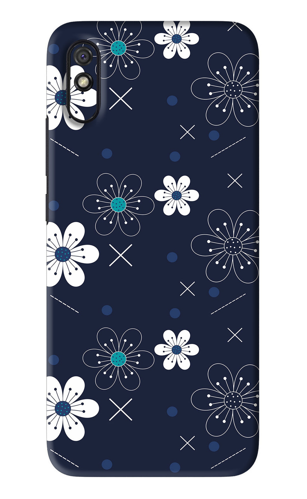 Flowers 4 Xiaomi Redmi 9A - No Sides Back Skin Wrap
