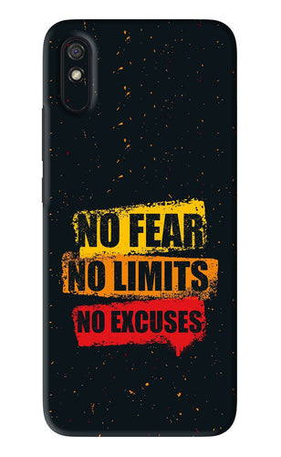 No Fear No Limits No Excuses Xiaomi Redmi 9A - No Sides Back Skin Wrap