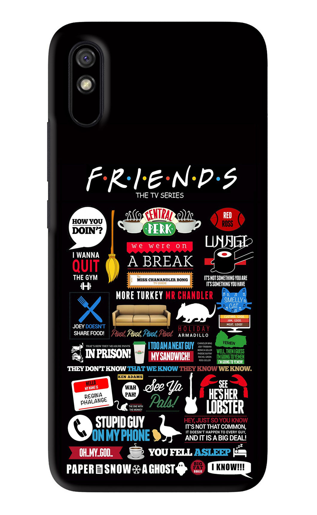 FRIENDS Xiaomi Redmi 9A - No Sides Back Skin Wrap