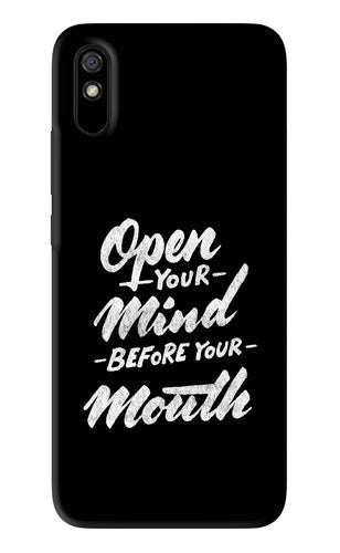 Open Your Mind Before Your Mouth Xiaomi Redmi 9A - No Sides Back Skin Wrap