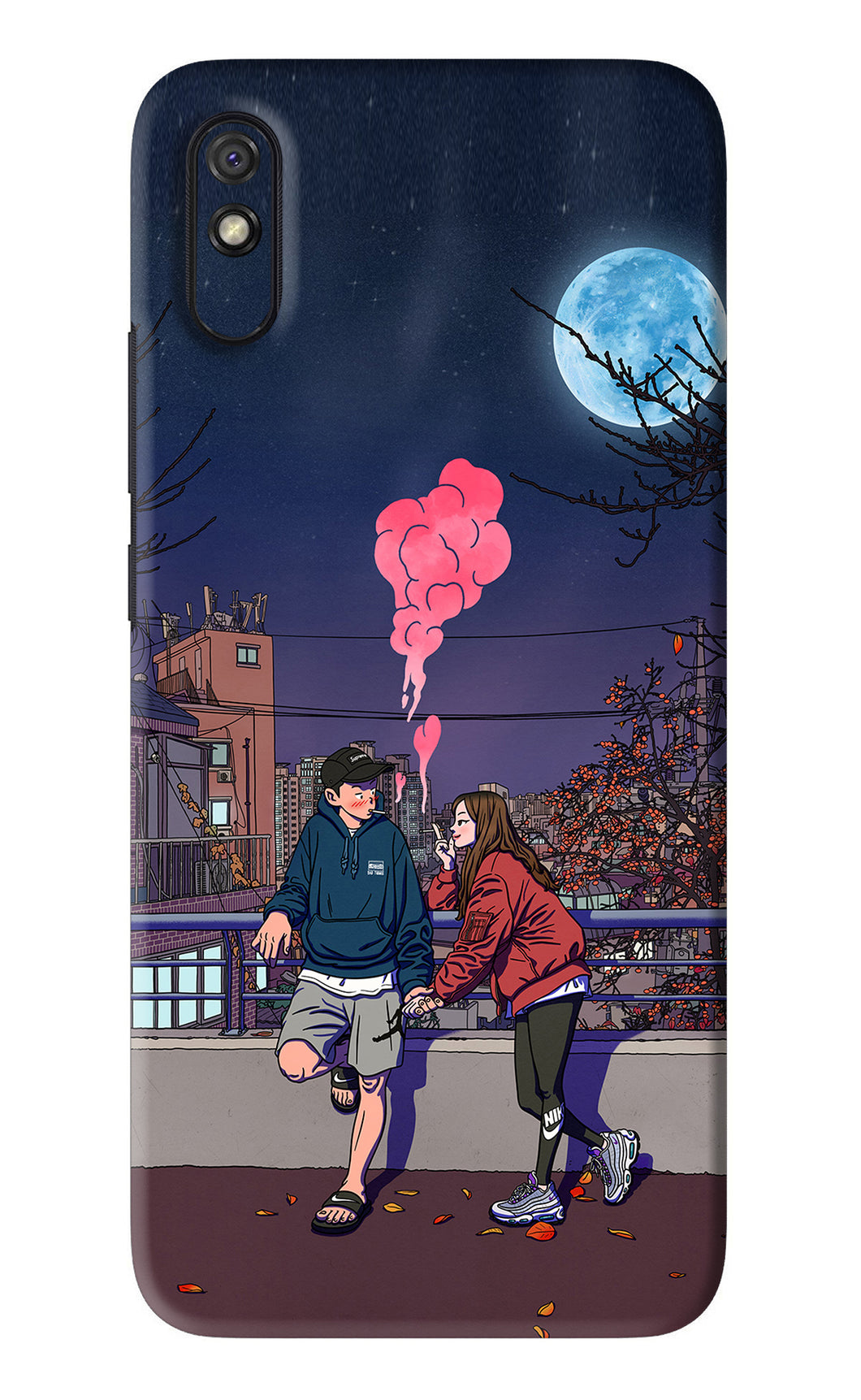 Chilling Couple Xiaomi Redmi 9A - No Sides Back Skin Wrap