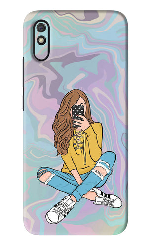 Selfie Girl Xiaomi Redmi 9A - No Sides Back Skin Wrap