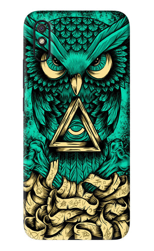 Green Owl Xiaomi Redmi 9A - No Sides Back Skin Wrap