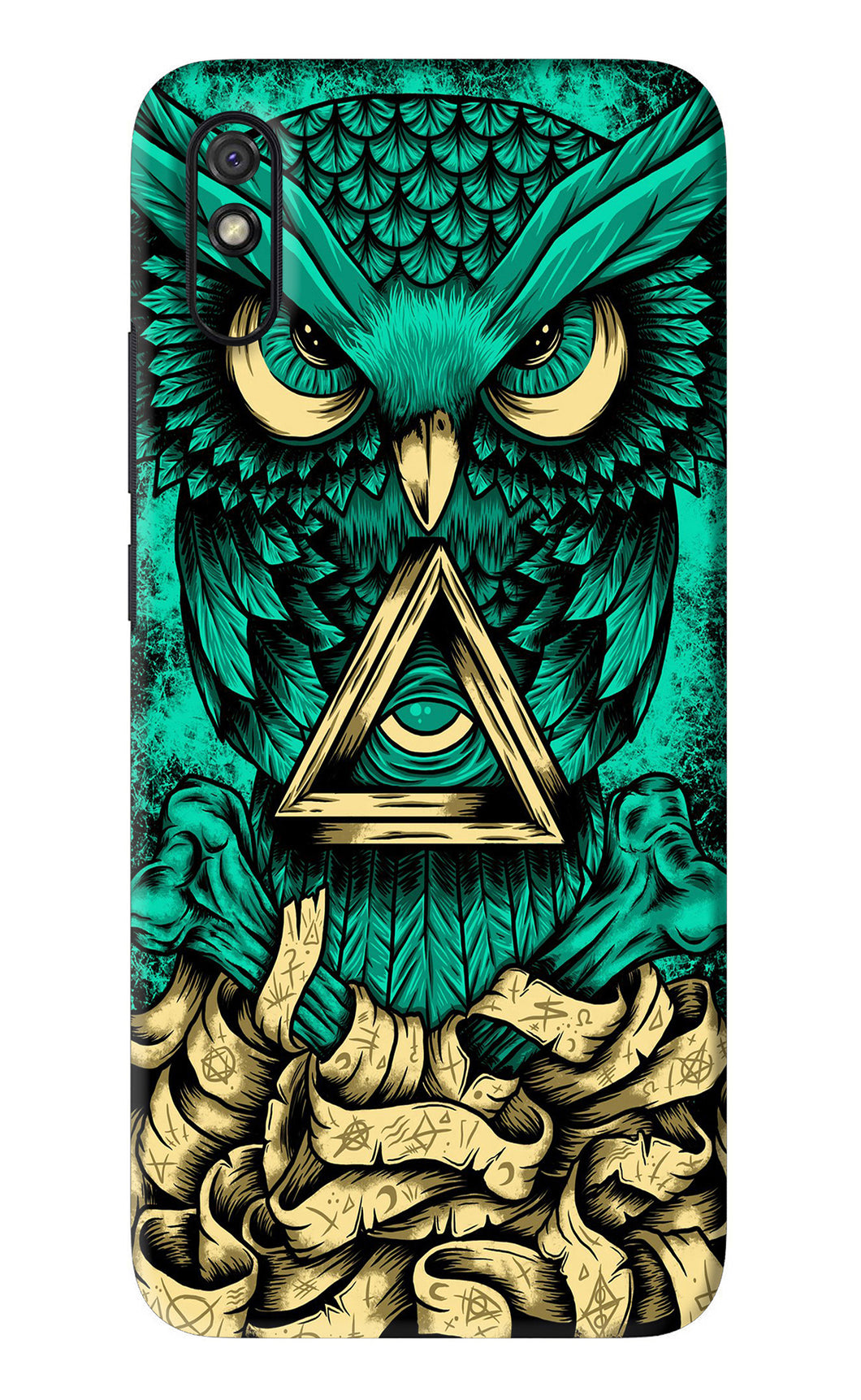 Green Owl Xiaomi Redmi 9A - No Sides Back Skin Wrap