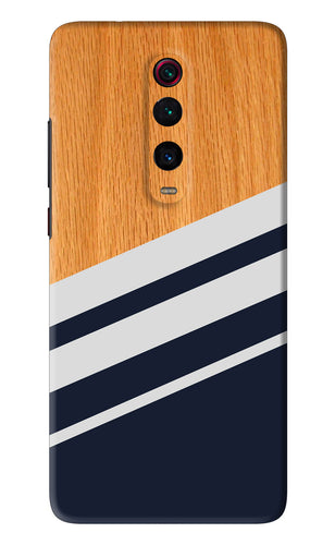 Black And White Wooden Xiaomi Redmi K20 Back Skin Wrap