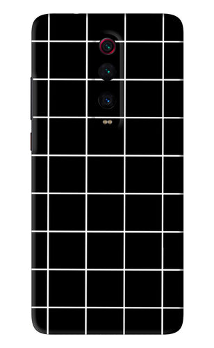 White Grid Xiaomi Redmi K20 Pro Back Skin Wrap