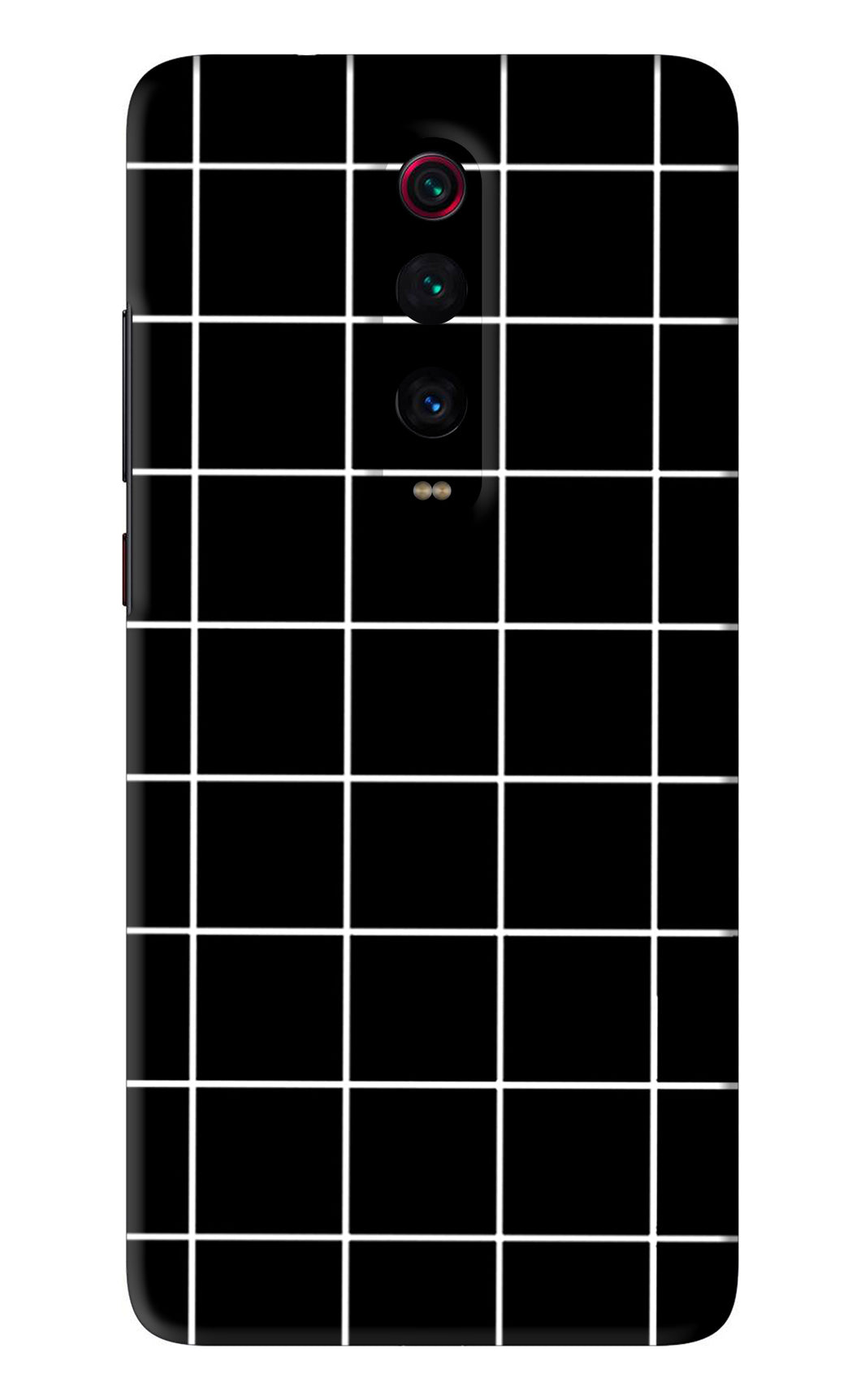 White Grid Xiaomi Redmi K20 Pro Back Skin Wrap