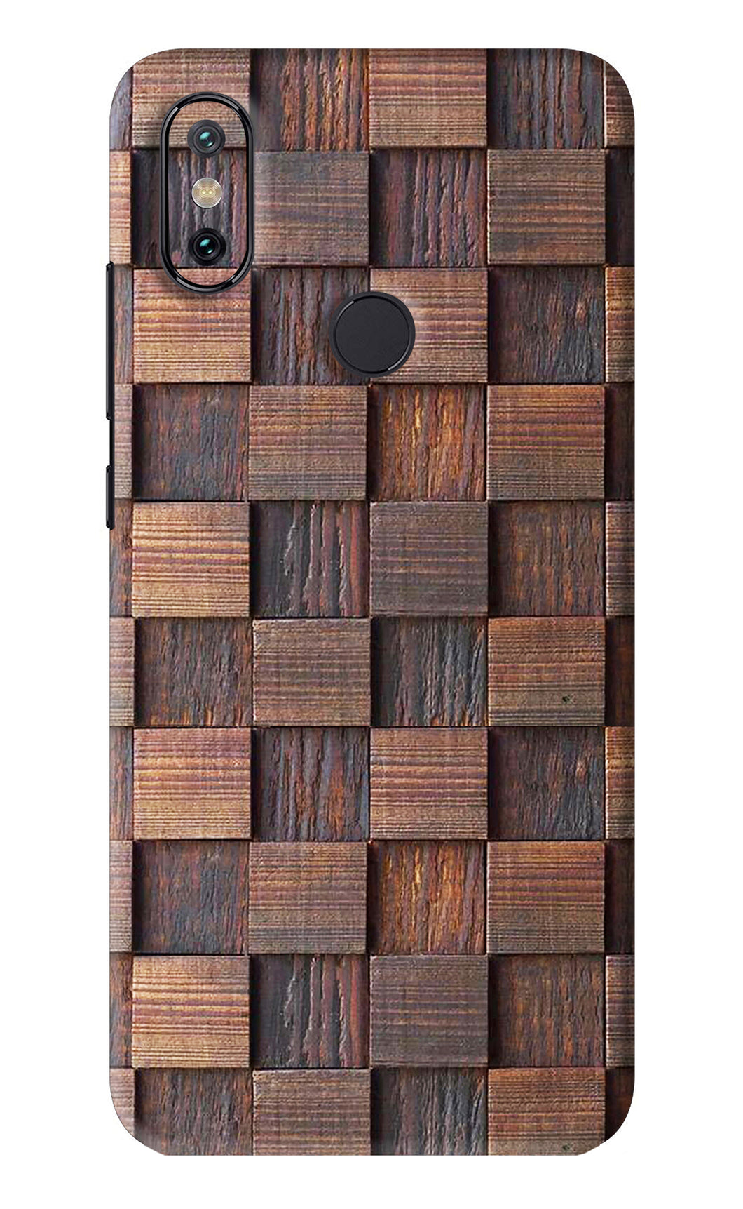 Wooden Cube Design Xiaomi Redmi Mi A2 Back Skin Wrap