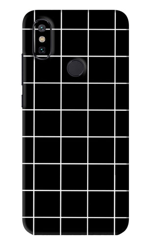 White Grid Xiaomi Redmi Mi A2 Back Skin Wrap